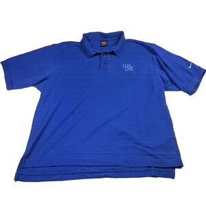 Vintage Kentucky Wildcats Nike Polo Shirt Mens L Blue UK NCAA Basketball *HOLE‎